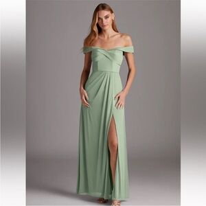 Azazie Mena Dusty Sage Dress